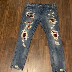 PacSun blue ripped skinny jeans